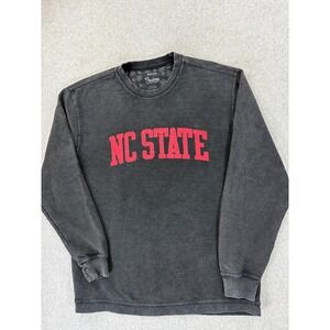 NC State Wolfpack Pressbox Campus Ribbed Crew Pullover (Men's Medium)‎ Dark Gray